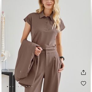 NWT FIGSPRO Pique Scrub Polo (oak)